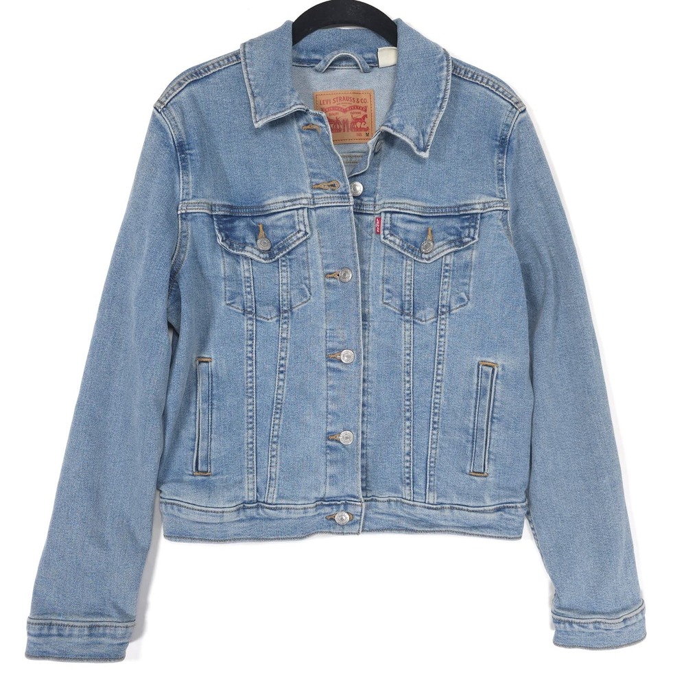 LEVI'S STRAUSS Women's MEDIUM Denim Jacket Light Wash Classic Trucker 29945-0012 - Picture 3 of 13